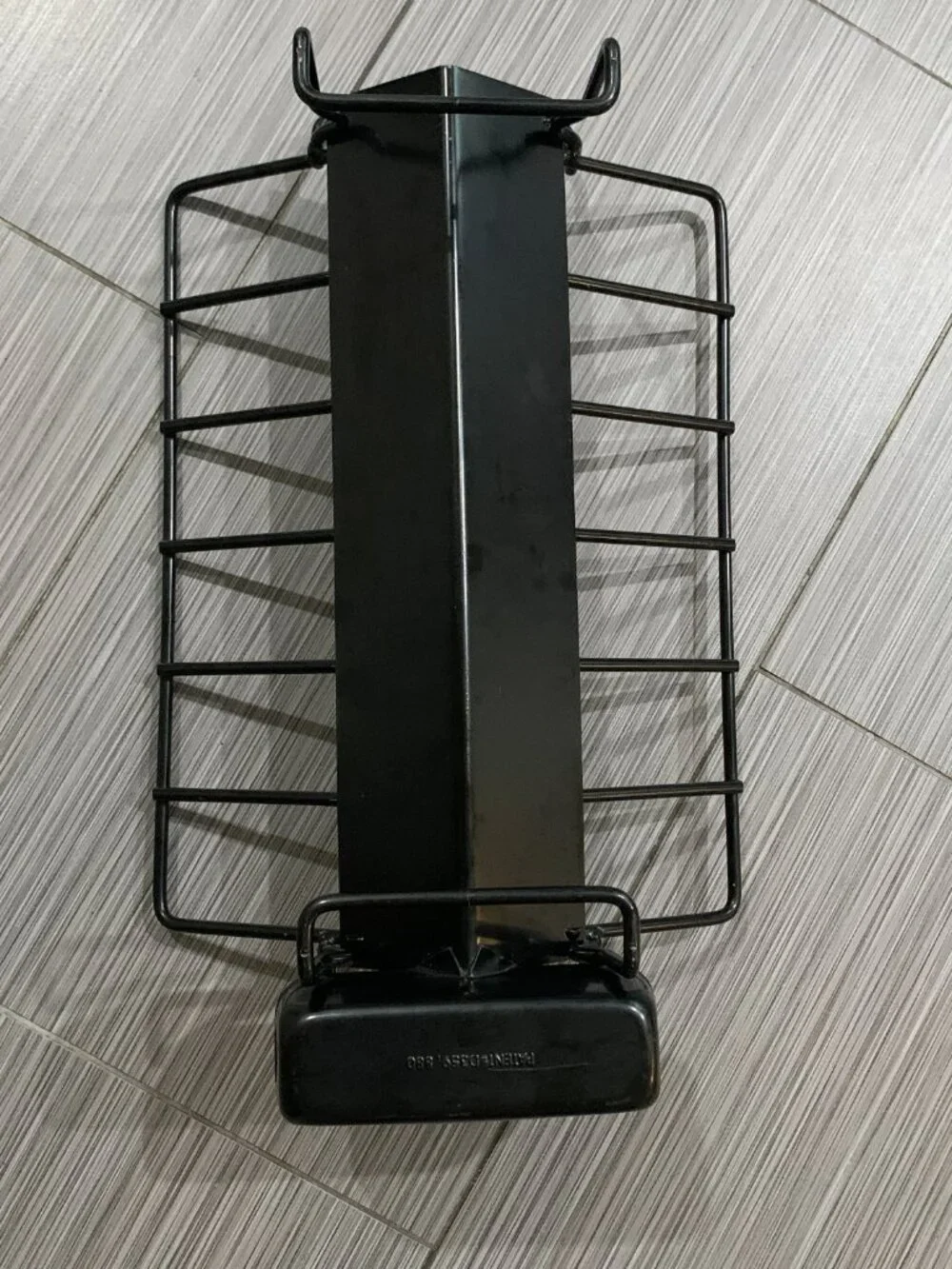 Black Metal V-Rack Roasting Stand with Removable Grease Tray – Patent D356990